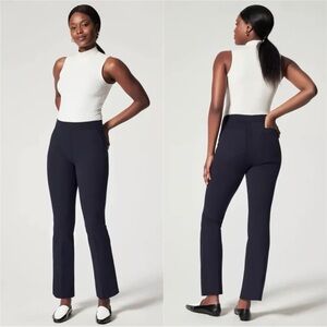 SPANX on the go Kick Flare Pant, Navy, Pull On, Tailored, Polished Design